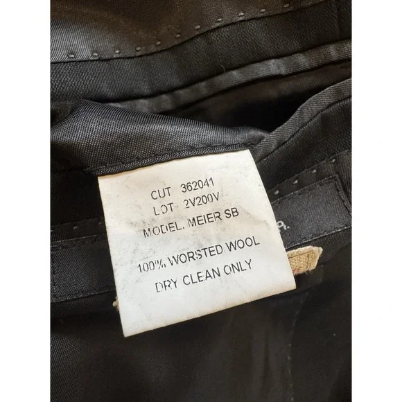 John Varvatos Suit 2 Piece Mens 38 SH Set Worsted Wool Single Needle Black 32 SH